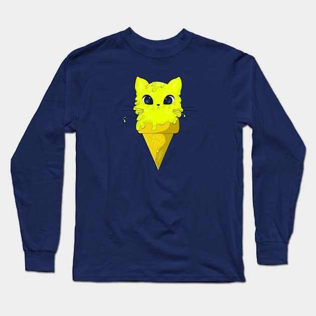 Cute Ice Cream Cat Long Sleeve T-Shirt by MariRiUA